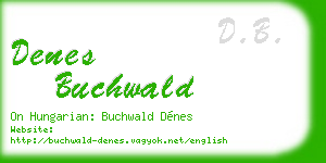 denes buchwald business card