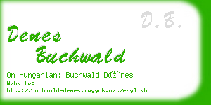 denes buchwald business card
